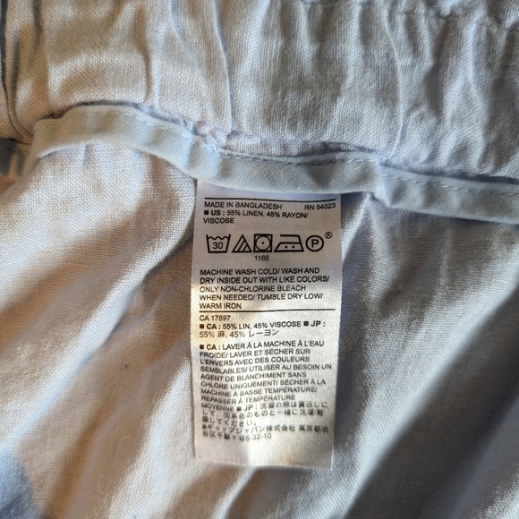 Banana Republic Light Blue High-Waisted Linen Shorts Size Medium M - Picture 4 of 4